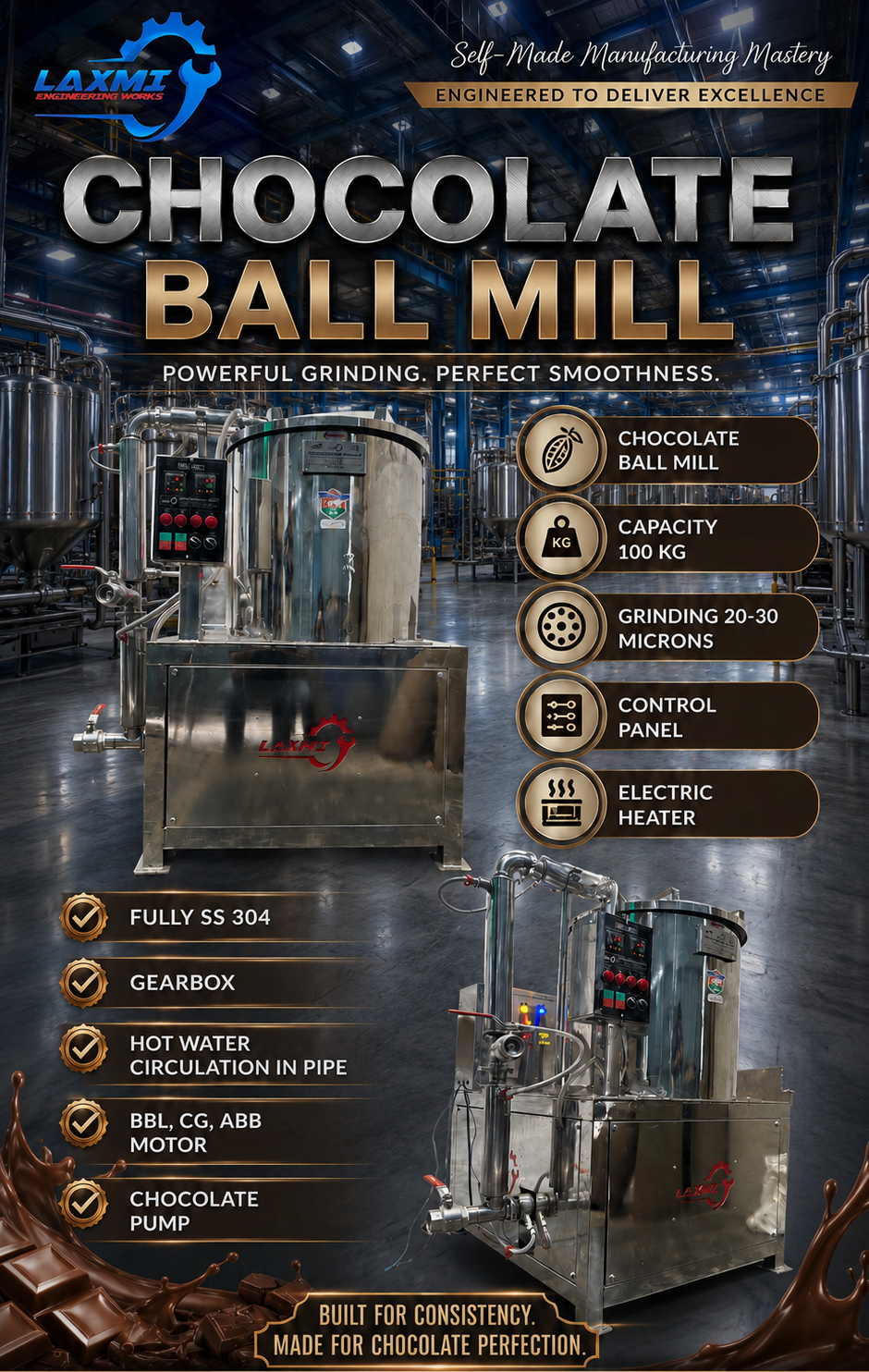 Chocolate Ball Mill Machine Features